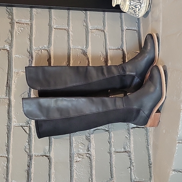 Lucky Brand Tilaree leather high knee black boots size 6.5 M - Picture 1 of 8